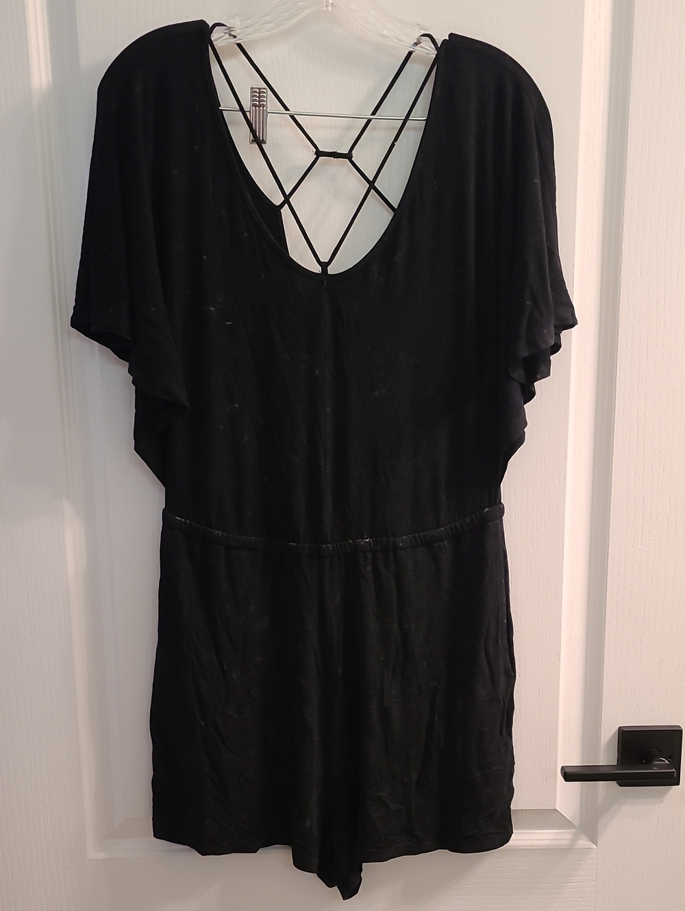American Eagle Outfitters Black Strappy-Back Romper